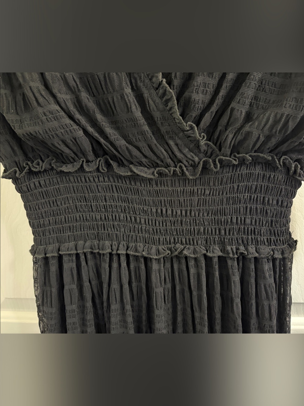 Nanette Lepore Black Maxi Dress with Smocked Waist - Picture 5 of 6